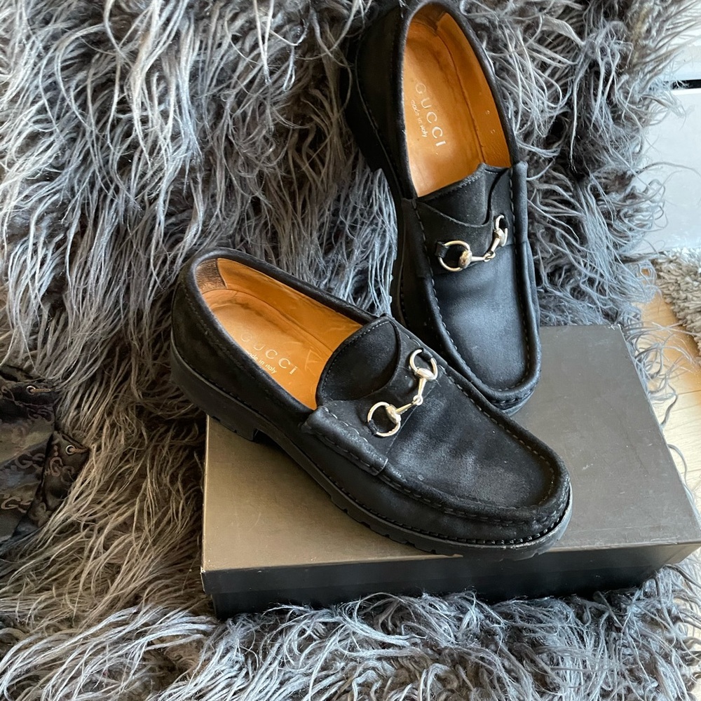 Authentic Black Gucci loafers , Size 8.5, gently worn!